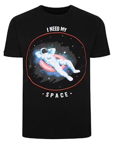 Bigdude I Need My Space Print T-Shirt Schwarz